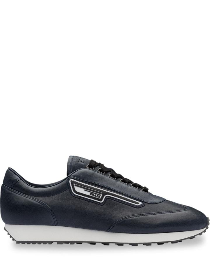 Prada Logo-appliquéd Sneakers - Blue
