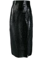 16arlington Lipton Crocodile Effect Skirt - Black