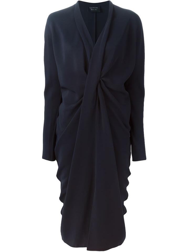 Lanvin Draped Dress, Women's, Size: 44, Blue, Viscose/spandex/elastane