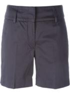 Dondup Front Pleat Shorts, Women's, Size: 42, Blue, Cotton/acetate/viscose