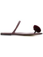 Alumnae Pom-pom Button Flip-flops - Red