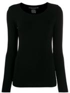 Majestic Filatures Fitted Long Sleeve Top - Black