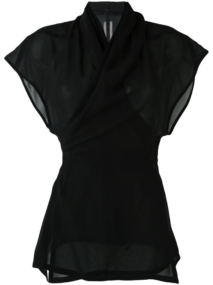 Rick Owens - Tie Waist Jacket - Women - Silk - 42, Black, Silk