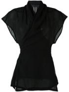 Rick Owens - Tie Waist Jacket - Women - Silk - 42, Black, Silk