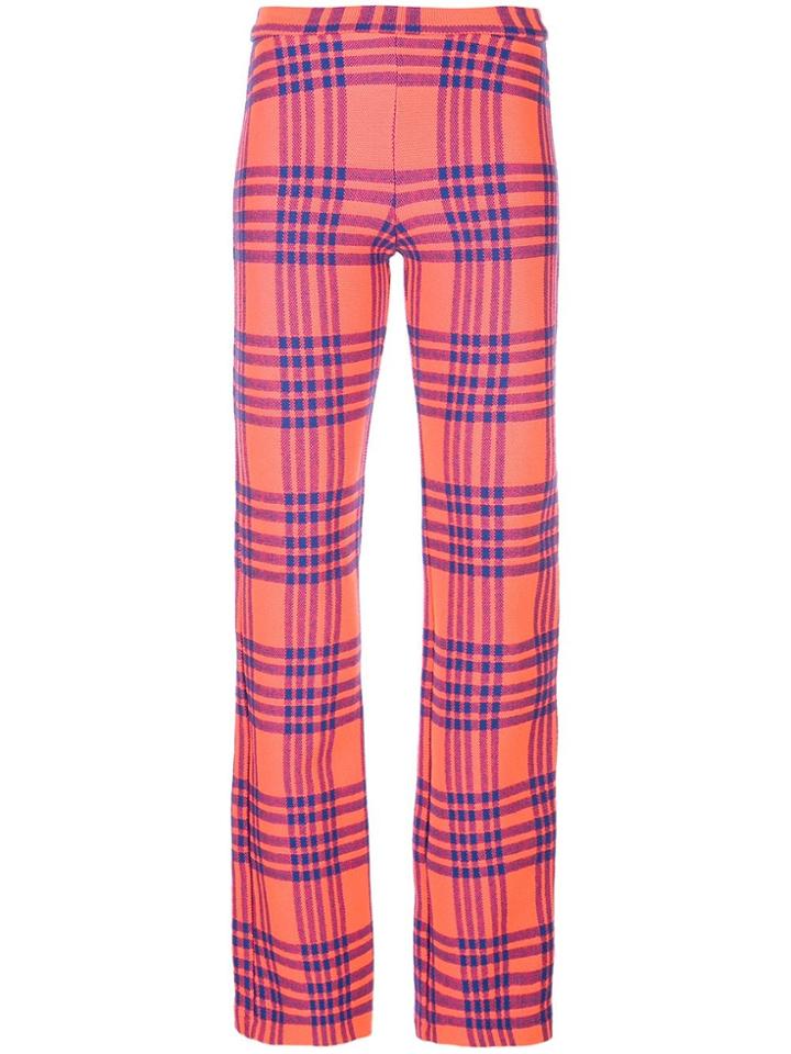 Cynthia Rowley Plaid Skinny Trousers - Pink