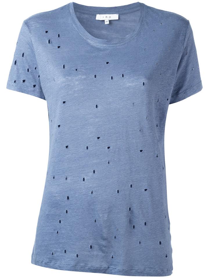 Iro Cut-out Detail T-shirt, Women's, Size: Large, Blue, Linen/flax