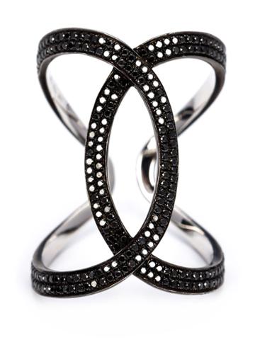 Kristin Hanson Diamond Wave Ring - Black