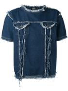 Andrea Crews Frayed Denim T-shirt, Men's, Size: Small, Blue, Cotton
