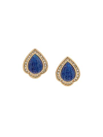 Susan Caplan Vintage Grosse Lapiz Earrings - Gold