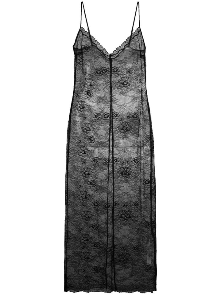 Twin-set Sheer Lace Dress - Black