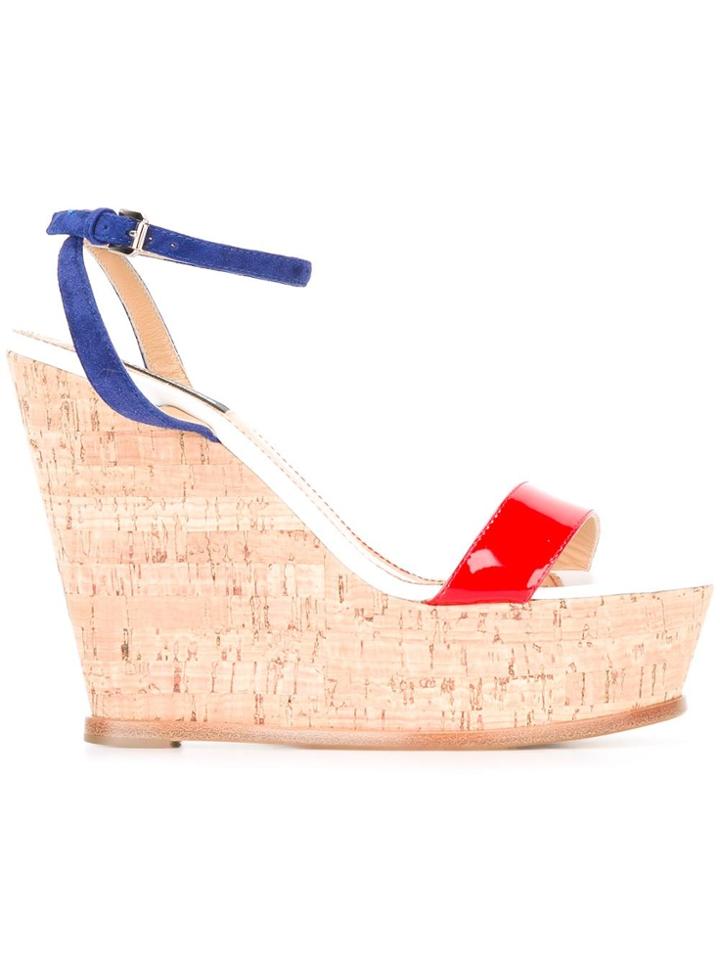 Dsquared2 Crisscross Strap Wedge Sandals - Multicolour