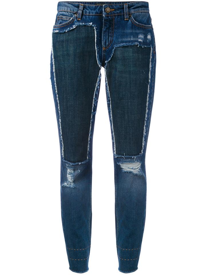 Dolce & Gabbana - Distressed Jeans - Women - Silk/cotton/polyester/glass - 42, Blue, Silk/cotton/polyester/glass