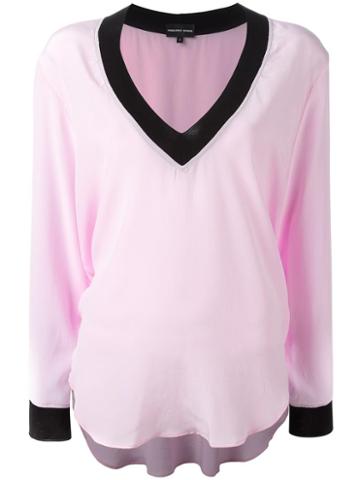 Penelophe's Sphere V-neck Top, Women's, Size: Medium, Pink/purple, Silk