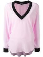 Penelophe's Sphere V-neck Top, Women's, Size: Medium, Pink/purple, Silk