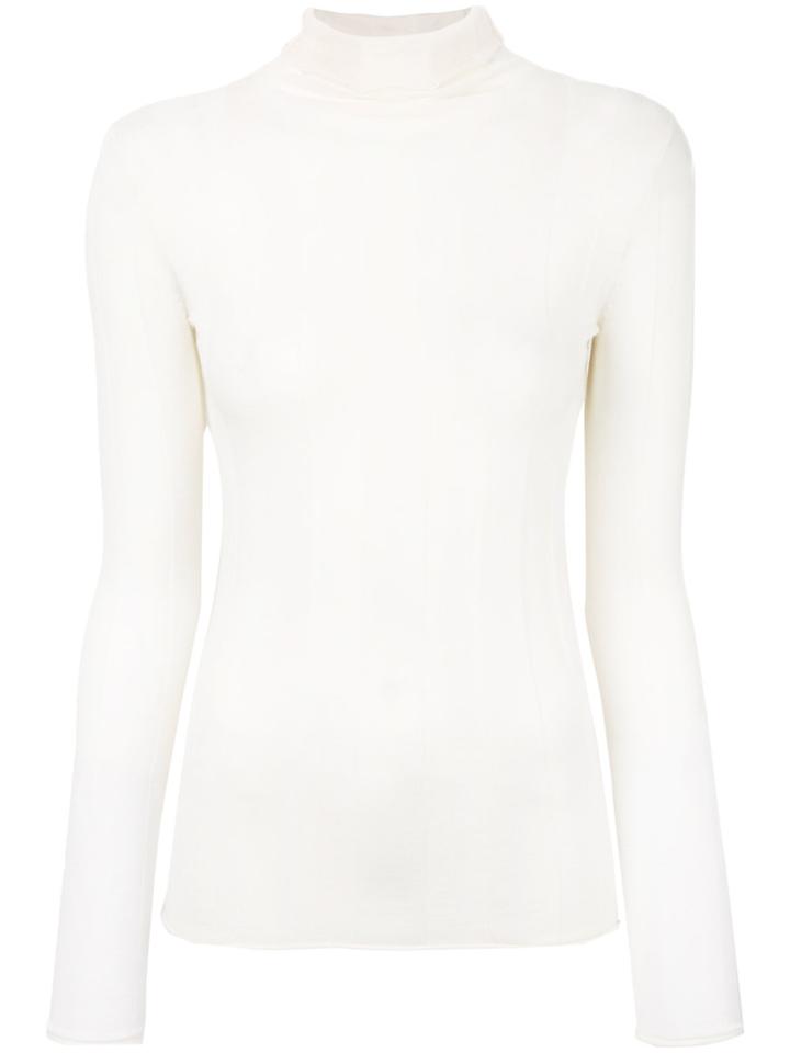 Joseph Fine Knit Roll Neck Jumper - Nude & Neutrals