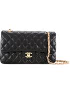 Chanel Vintage Contrast Handle Quilted Shoulder Bag, Women's, Black