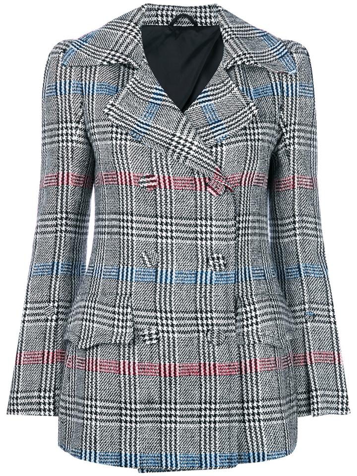 Ermanno Scervino Checked Double Breasted Jacket - Multicolour