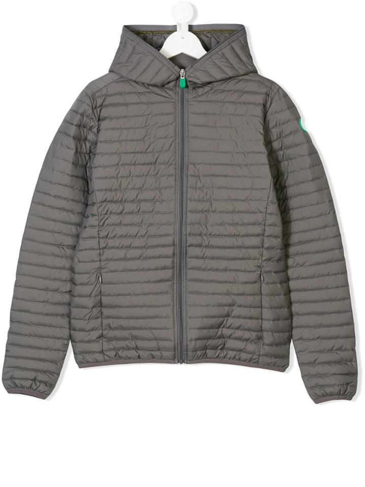 Save The Duck Kids Teen Hooded Jacket - Grey