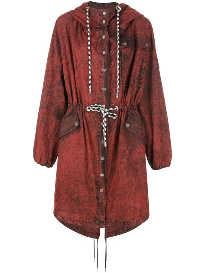 Proenza Schouler Acid Wash Parka - Red