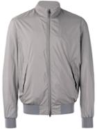 Herno Zipped Bomber Jacket, Men's, Size: 54, Grey, Polyester/viscose/spandex/elastane