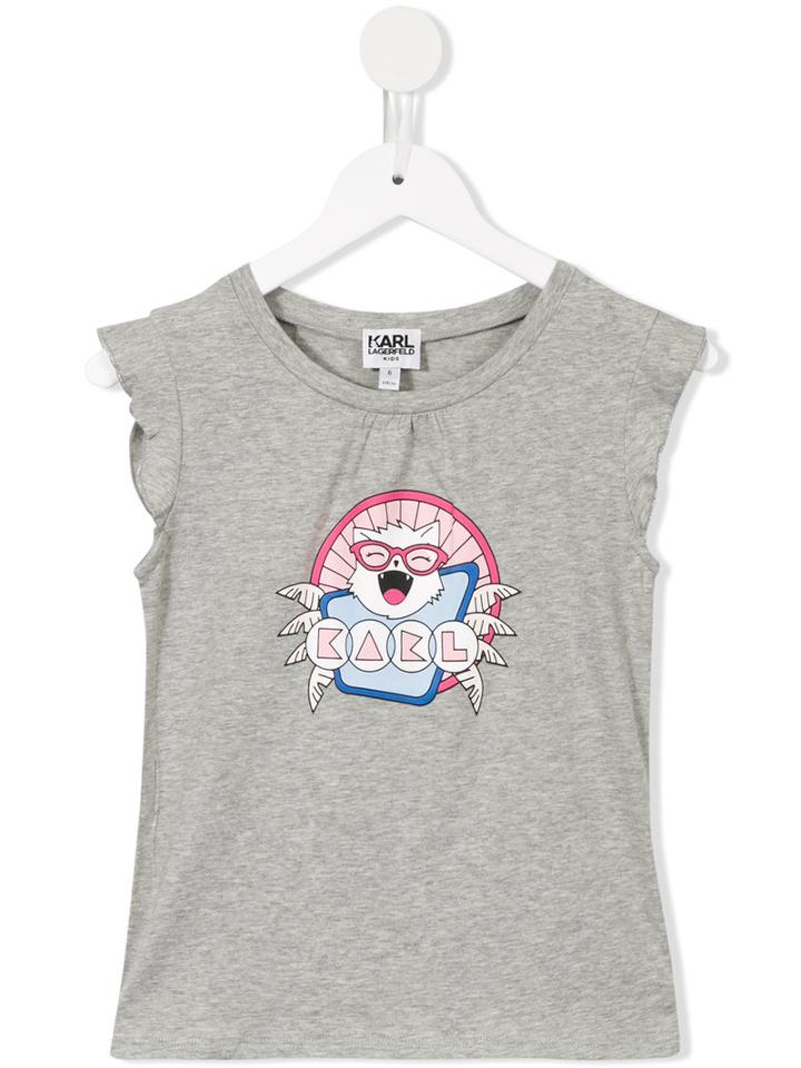 Karl Lagerfeld Kids Spider Print T-shirt, Girl's, Size: 8 Yrs, Grey