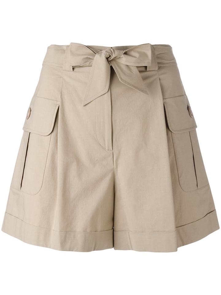 Boutique Moschino - Cargo Pocket Shorts - Women - Cotton/other Fibres - 44, Women's, Nude/neutrals, Cotton/other Fibres
