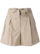 Boutique Moschino - Cargo Pocket Shorts - Women - Cotton/other Fibres - 44, Women's, Nude/neutrals, Cotton/other Fibres