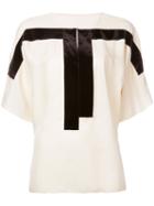 Ms Min - Contrast Panel Blouse - Women - Cupro/viscose - 4, Nude/neutrals, Cupro/viscose