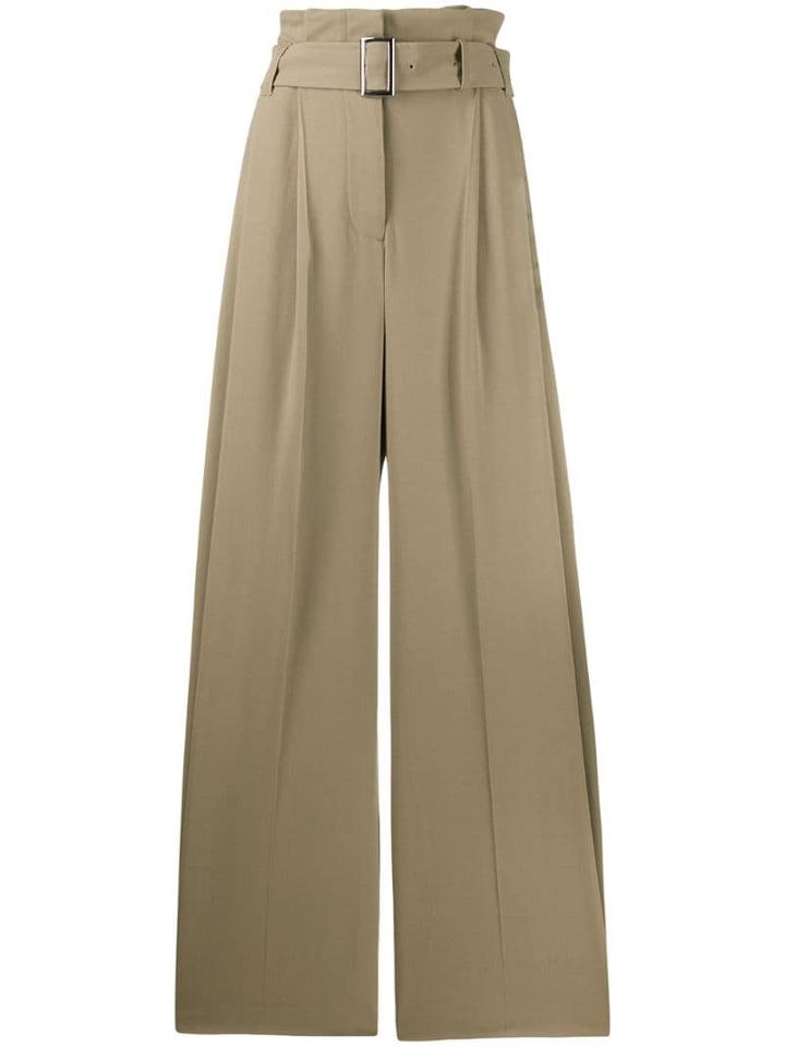 Burberry Paperbag-waist Wide-leg Trousers - Neutrals