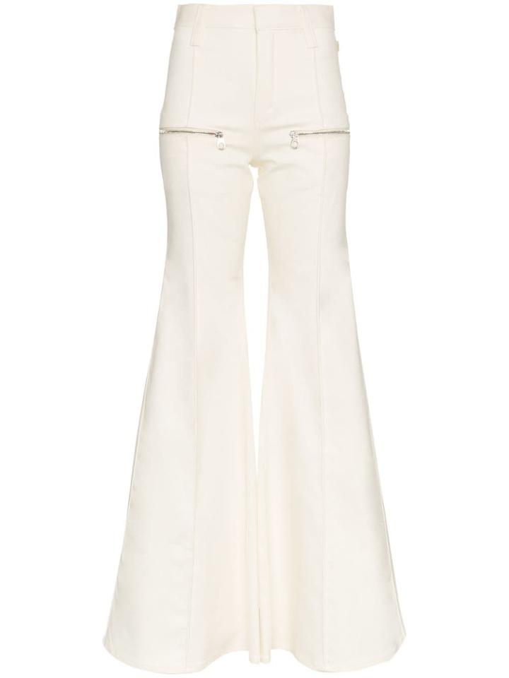Chloé Zipped Flared Jeans - White