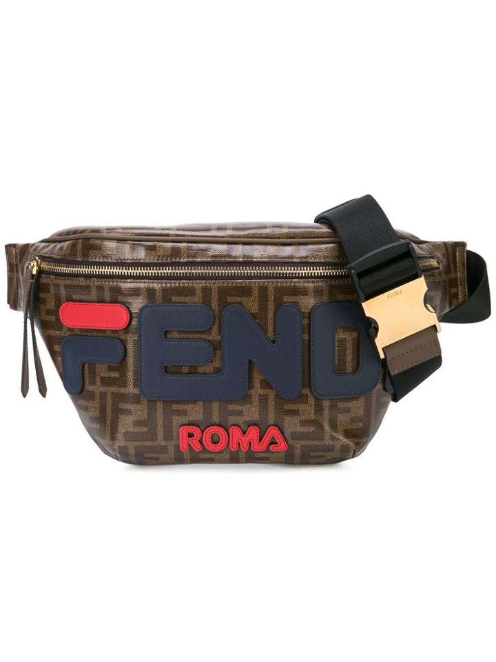 Fendi Logo Print Belt Bag - Brown