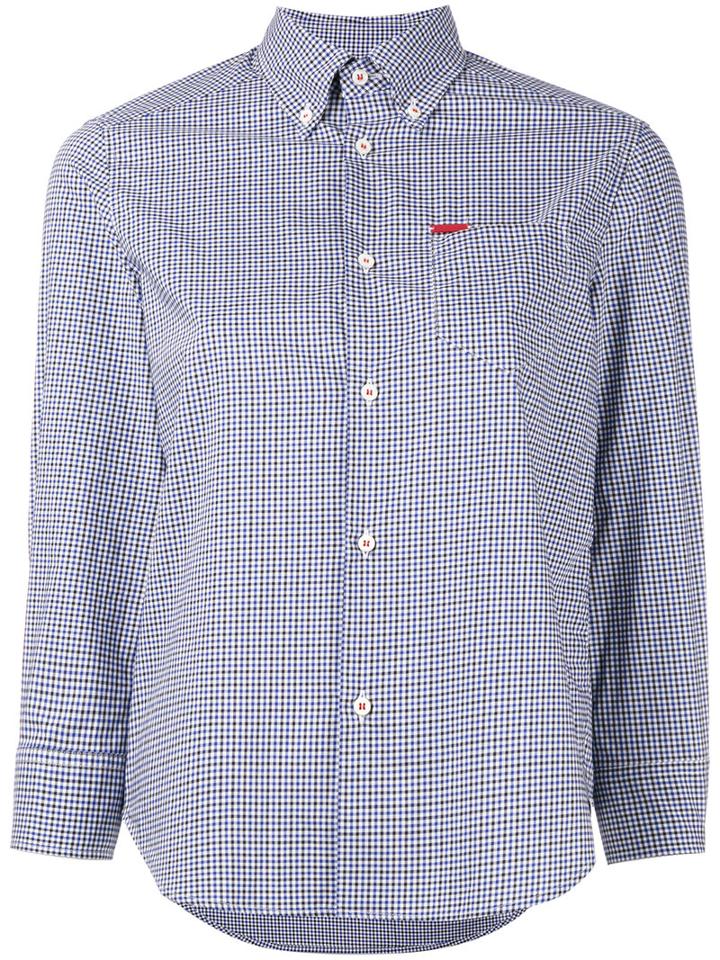 Dsquared2 - Micro Checked Shirt - Women - Cotton - 40, Blue, Cotton