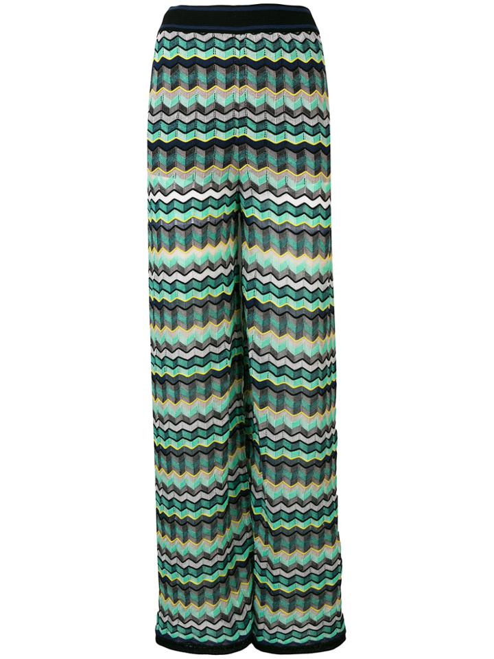 M Missoni Zig-zag Knit Trousers - Multicolour