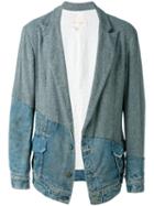 Greg Lauren - Contrast Denim Blazer - Men - Cotton/linen/flax/wool - 3, Blue, Cotton/linen/flax/wool