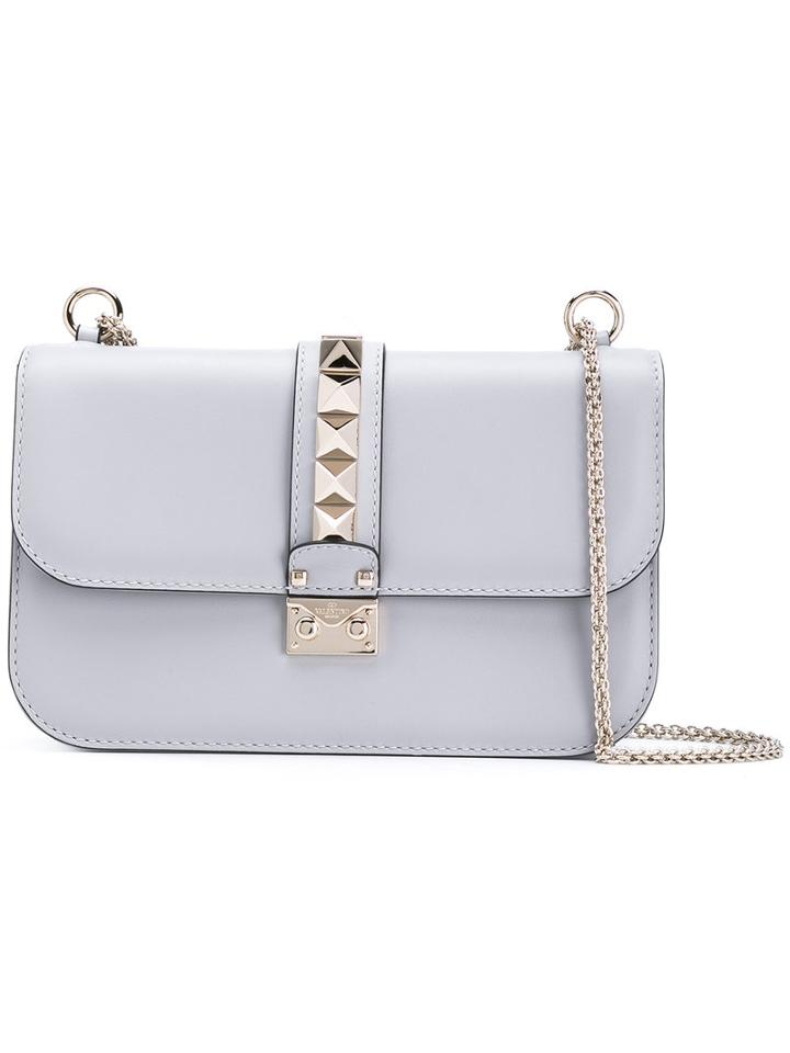 Garavani Glam Lock Shoulder Bag - Women - Leather - One Size, Grey, Leather, Valentino