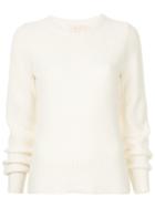 Tory Burch Ribbed Elongated Sleeve Sweater - White