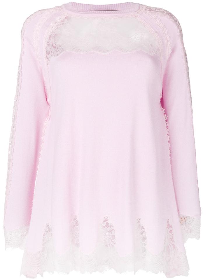 Ermanno Scervino Lace Insert Jumper - Pink & Purple