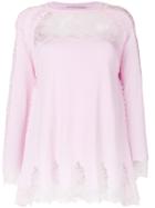 Ermanno Scervino Lace Insert Jumper - Pink & Purple
