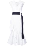 Black Belted Midi Dress - Women - Cotton - 8, White, Cotton, Derek Lam 10 Crosby
