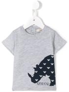 Armani Junior Rhino Print T-shirt, Infant Boy's, Size: 9 Mth, Grey