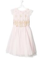 Lesy Embroidered Pleated Dress - Pink