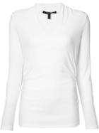 Derek Lam V-neck Top, Women's, Size: 40, White, Viscose