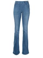 Frame Denim High Waisted Flared Jeans, Women's, Size: 25, Blue, Polyester/spandex/elastane/cotton