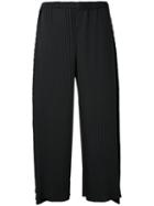 Issey Miyake - Wide Leg Cropped Trousers - Women - Polyester - 2, Black, Polyester