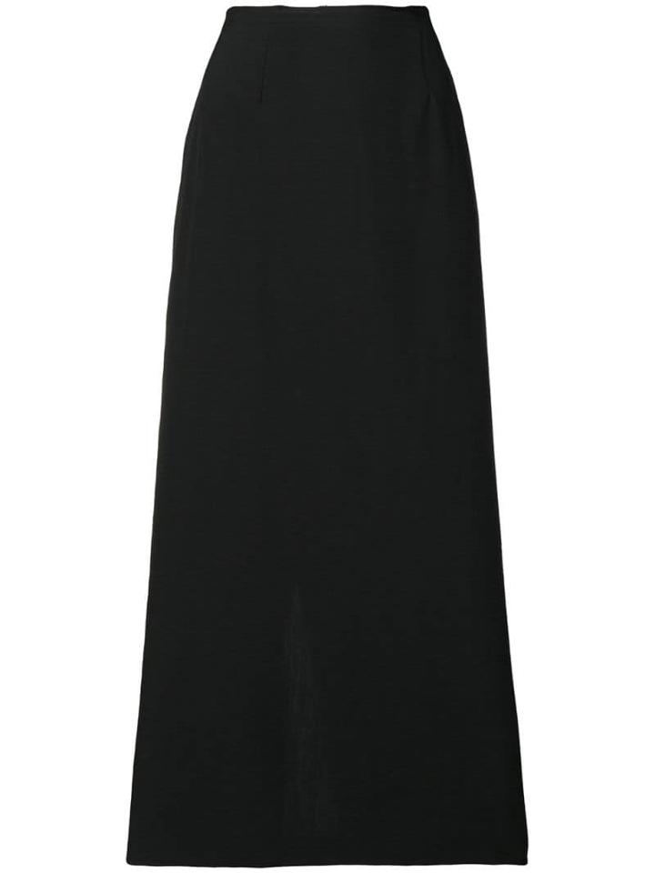 Comme Des Garçons Pre-owned Raw-edge Midi Skirt - Black