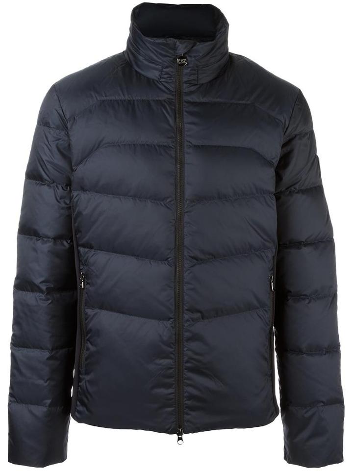 Ea7 Emporio Armani Padded Jacket, Men's, Size: Small, Blue, Feather Down/polyamide/polyester