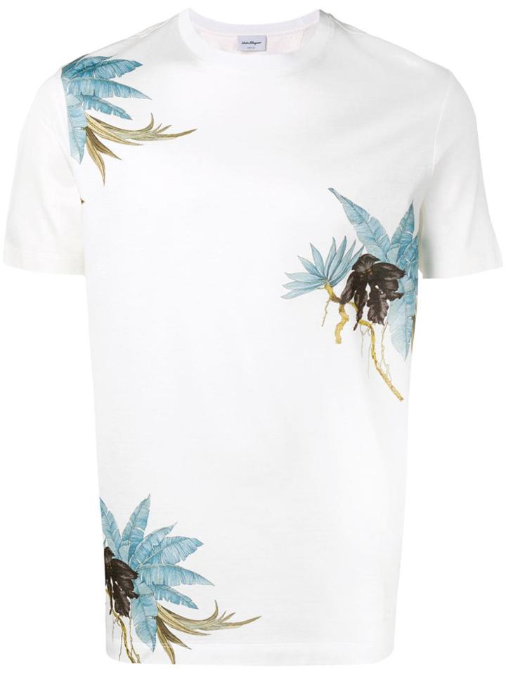 Salvatore Ferragamo Floral Print T-shirt - Neutrals