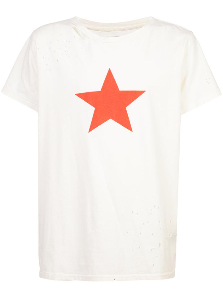 Garcons Infideles Star Print Distressed T-shirt - White