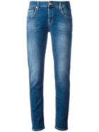 7 For All Mankind Light-wash Slim-fit Jeans, Women's, Size: 32, Blue, Cotton/polyester/spandex/elastane