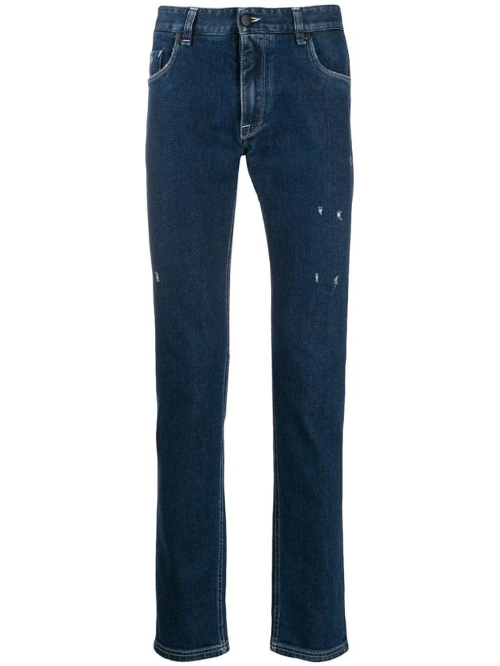 Fendi Diabolic Eyes Slim-fit Jeans - Blue